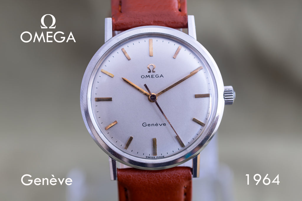 VINTAGE MANUAL WIND STAINLESS STEEL OMEGA GENEVE WATCH CAL.600 DATED 1964 IN EXCELLENT CONDITION