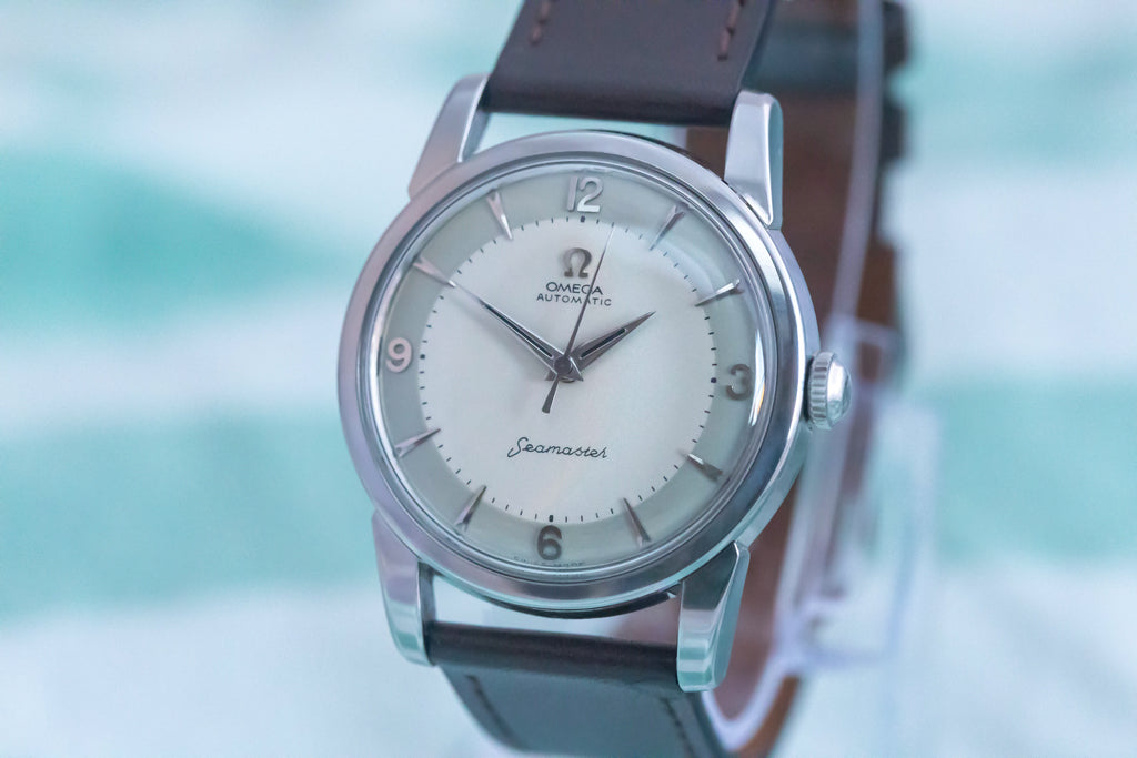 OMEGA SEAMASTER ARROWHEAD AUTO TWO-TONE 1955 WATCH - UNIQUE SERVICED CAL.501
