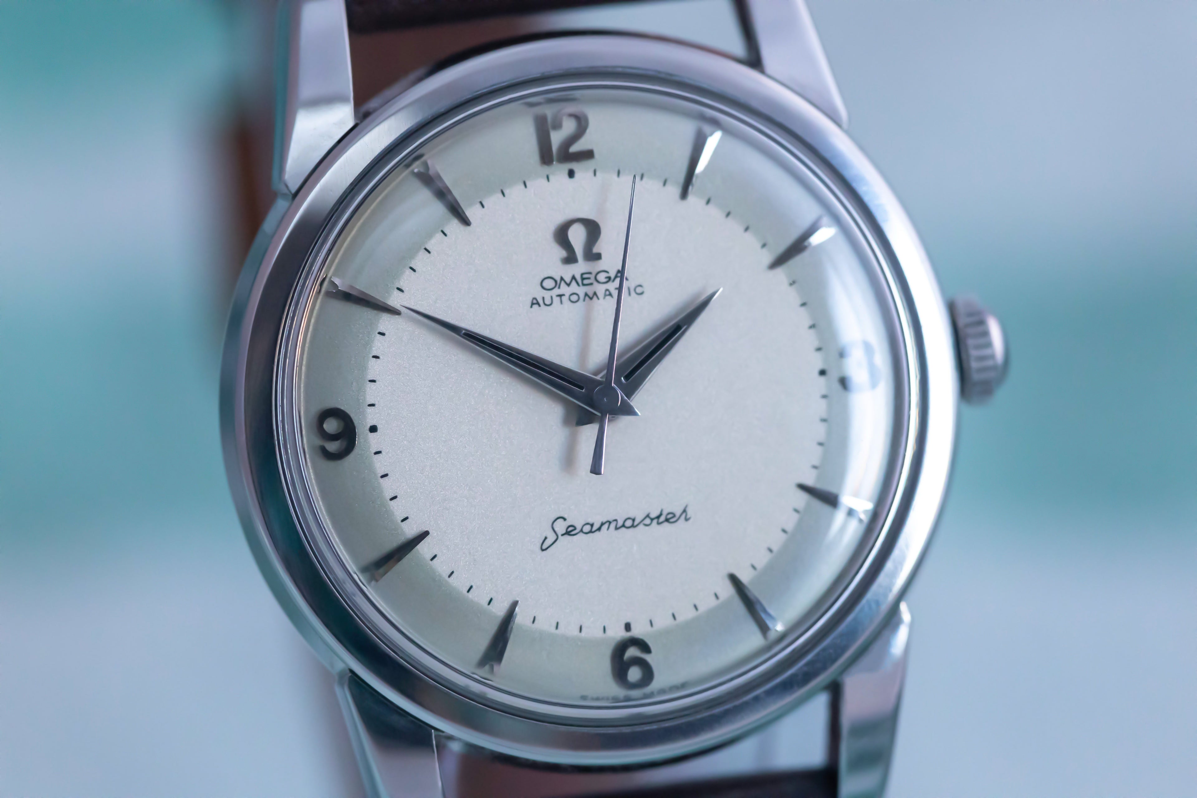OMEGA SEAMASTER ARROWHEAD AUTO TWO-TONE 1955 WATCH - UNIQUE SERVICED CAL.501
