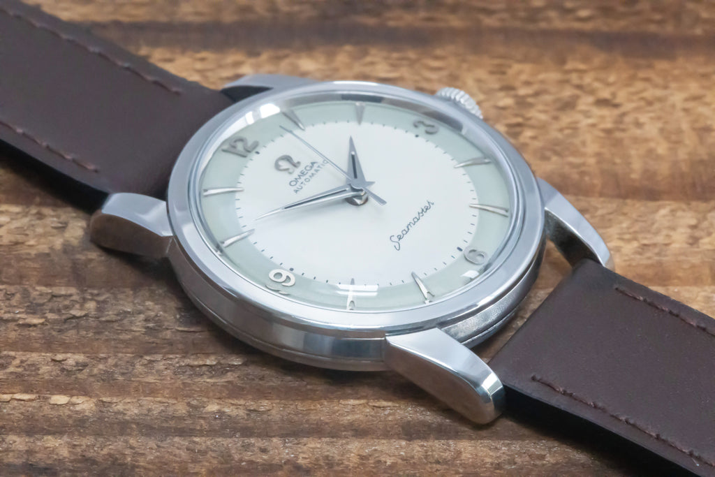 OMEGA SEAMASTER ARROWHEAD AUTO TWO-TONE 1955 WATCH - UNIQUE SERVICED CAL.501