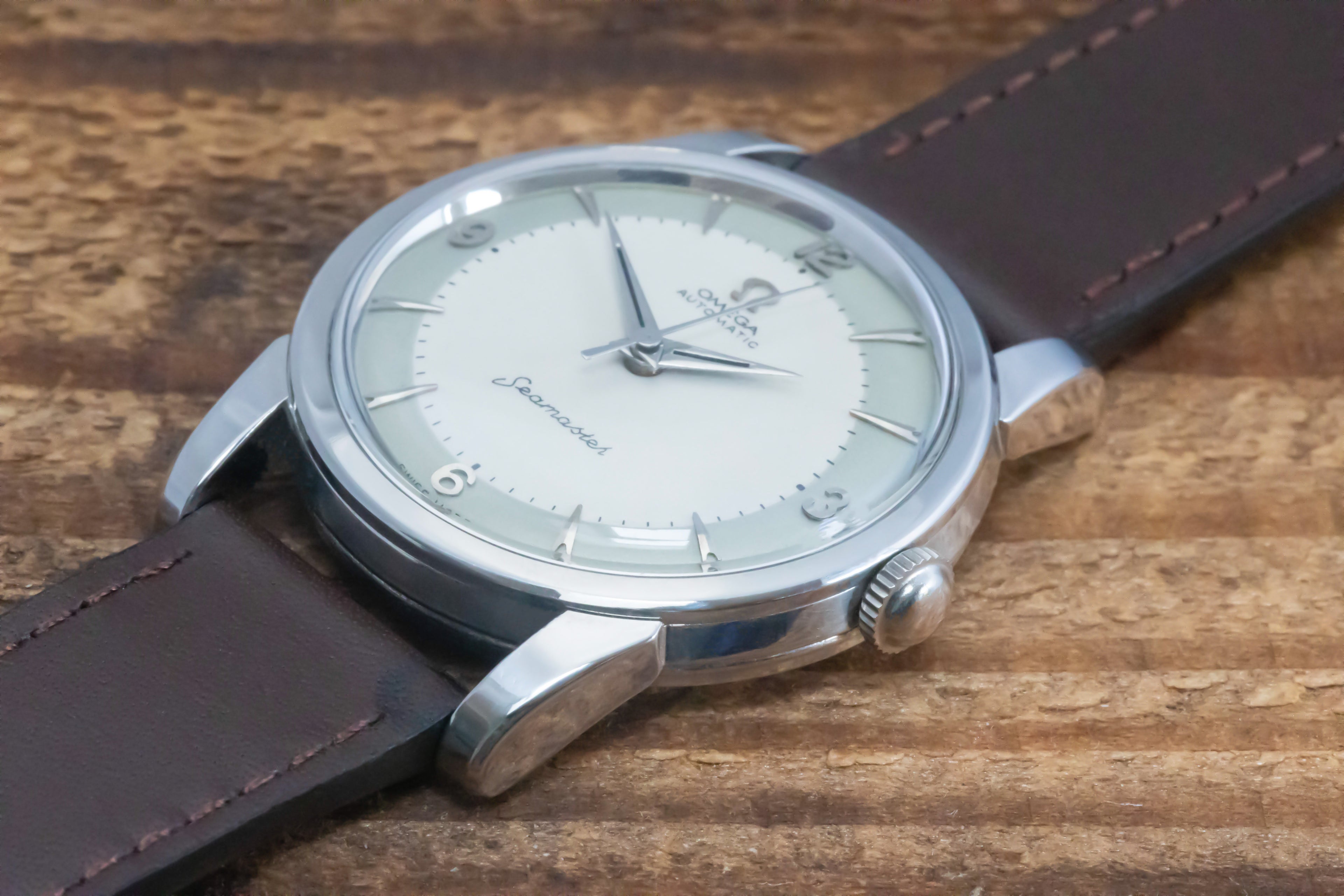 OMEGA SEAMASTER ARROWHEAD AUTO TWO-TONE 1955 WATCH - UNIQUE SERVICED CAL.501