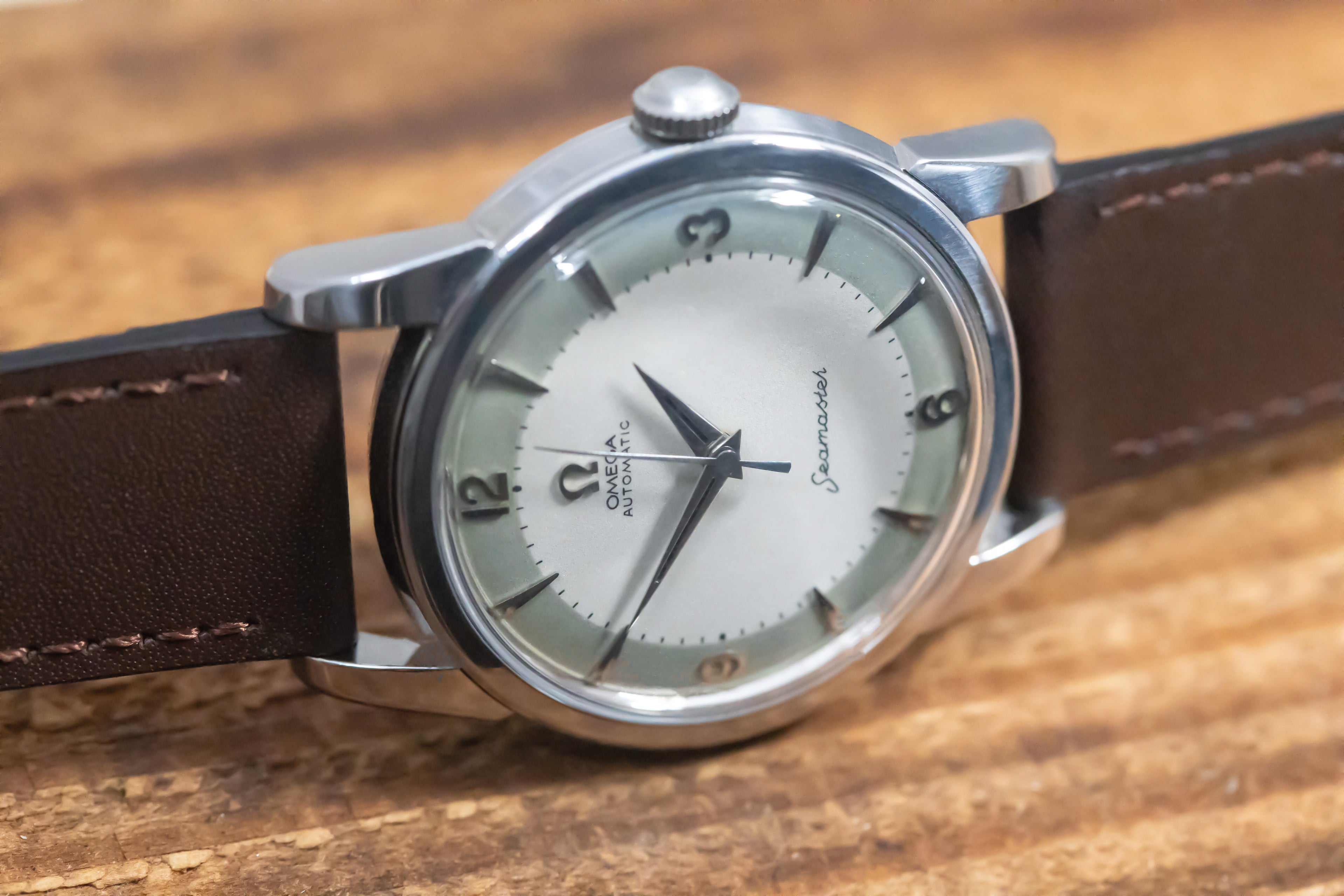 OMEGA SEAMASTER ARROWHEAD AUTO TWO-TONE 1955 WATCH - UNIQUE SERVICED CAL.501